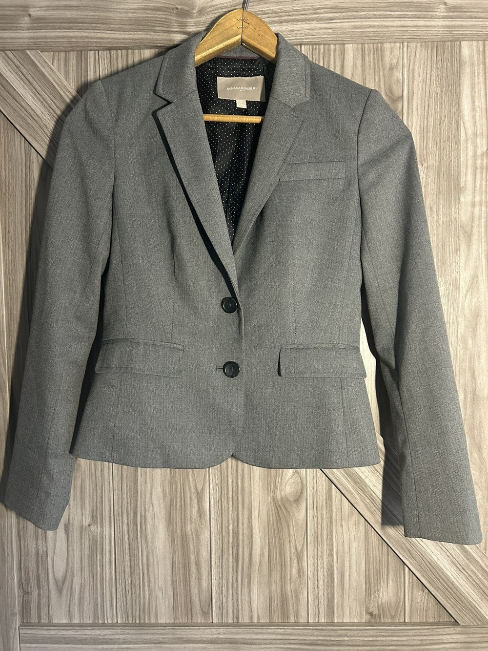 Banana Republic Heather Gray Tailored Suit Blazer Jacket Size 4